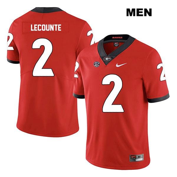Georgia Bulldogs Men's Richard LeCounte #2 NCAA Legend Authentic Red Nike Stitched College Football Jersey HIW1456DB